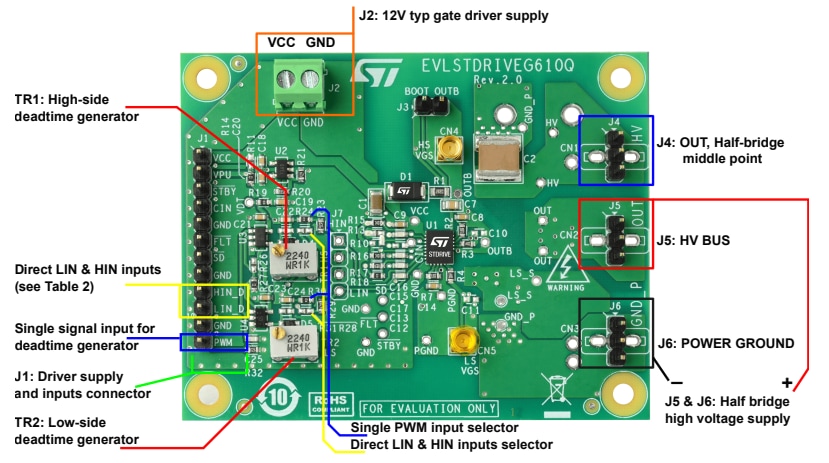 Application Circuit Diagram - STMicroelectronics EVLSTDRIVEG610Q Evaluation Board